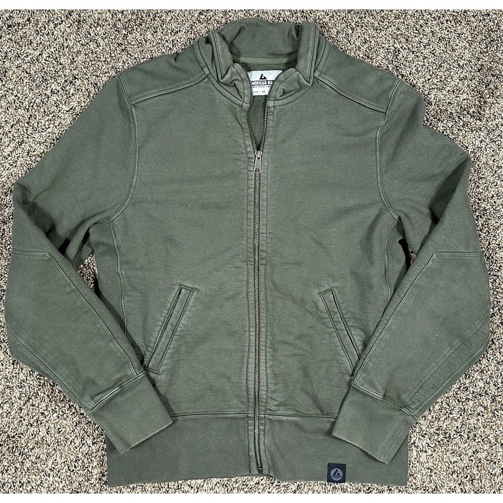 American Giant Storm Full Zipper Men's Medium Green Full Zip Made in‎ USA